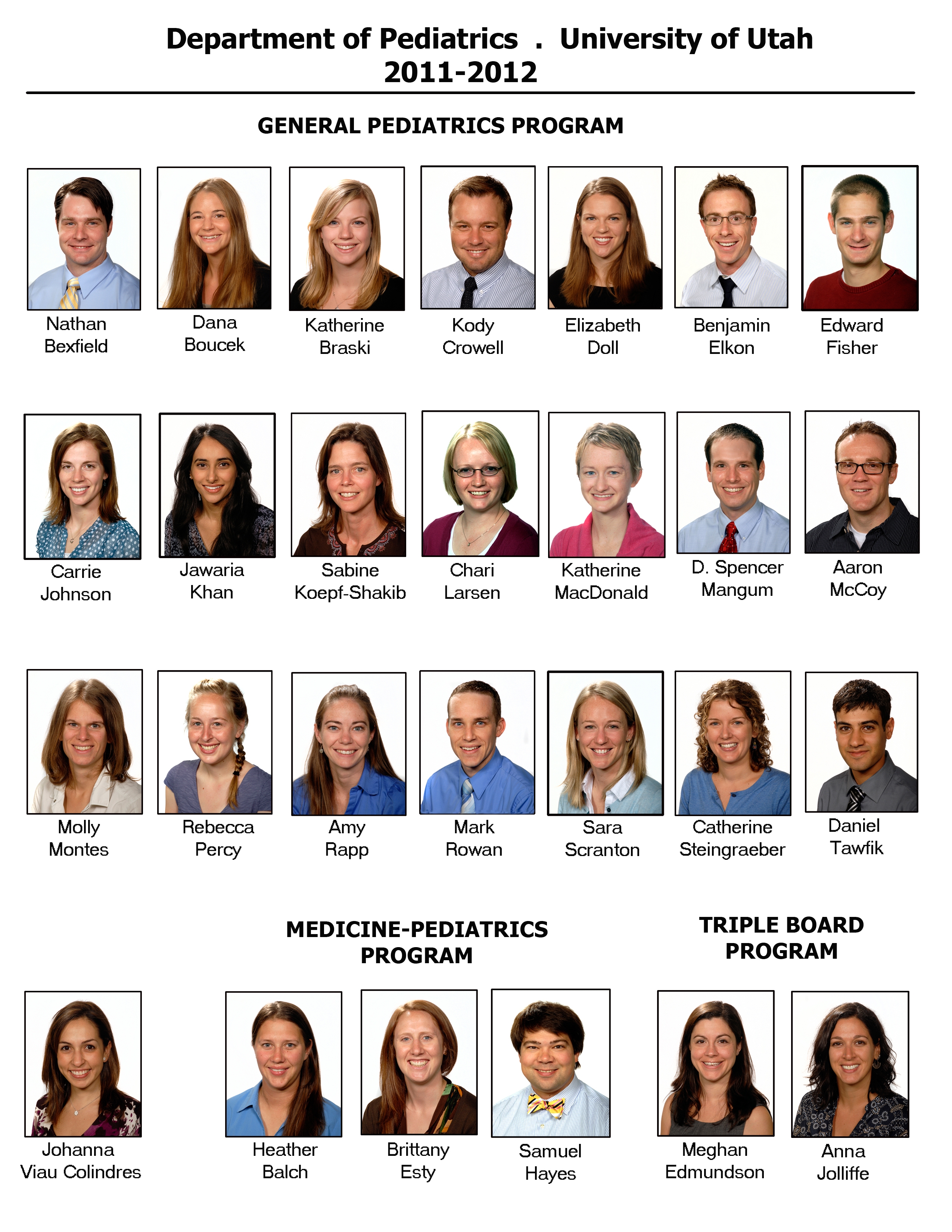 Pediatric Residency Class Composite 2011-2012