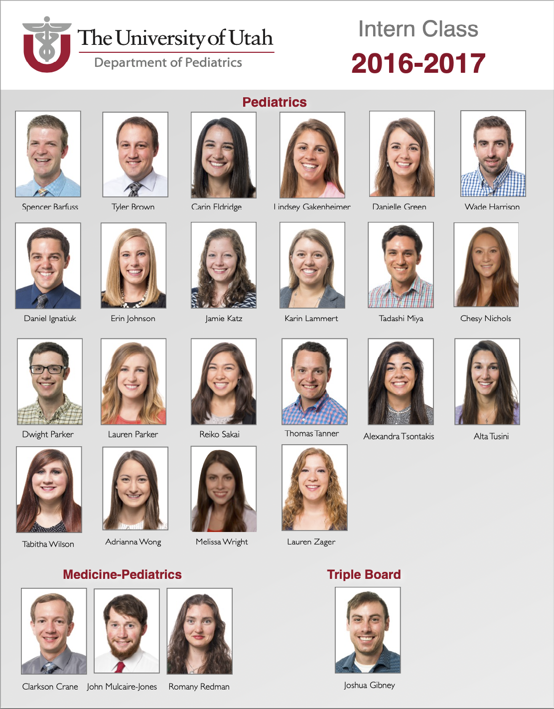 Pediatric Residency Class Composite 2016-2017