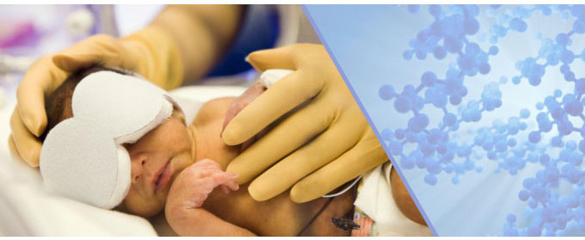 Baby being treated for jaundice